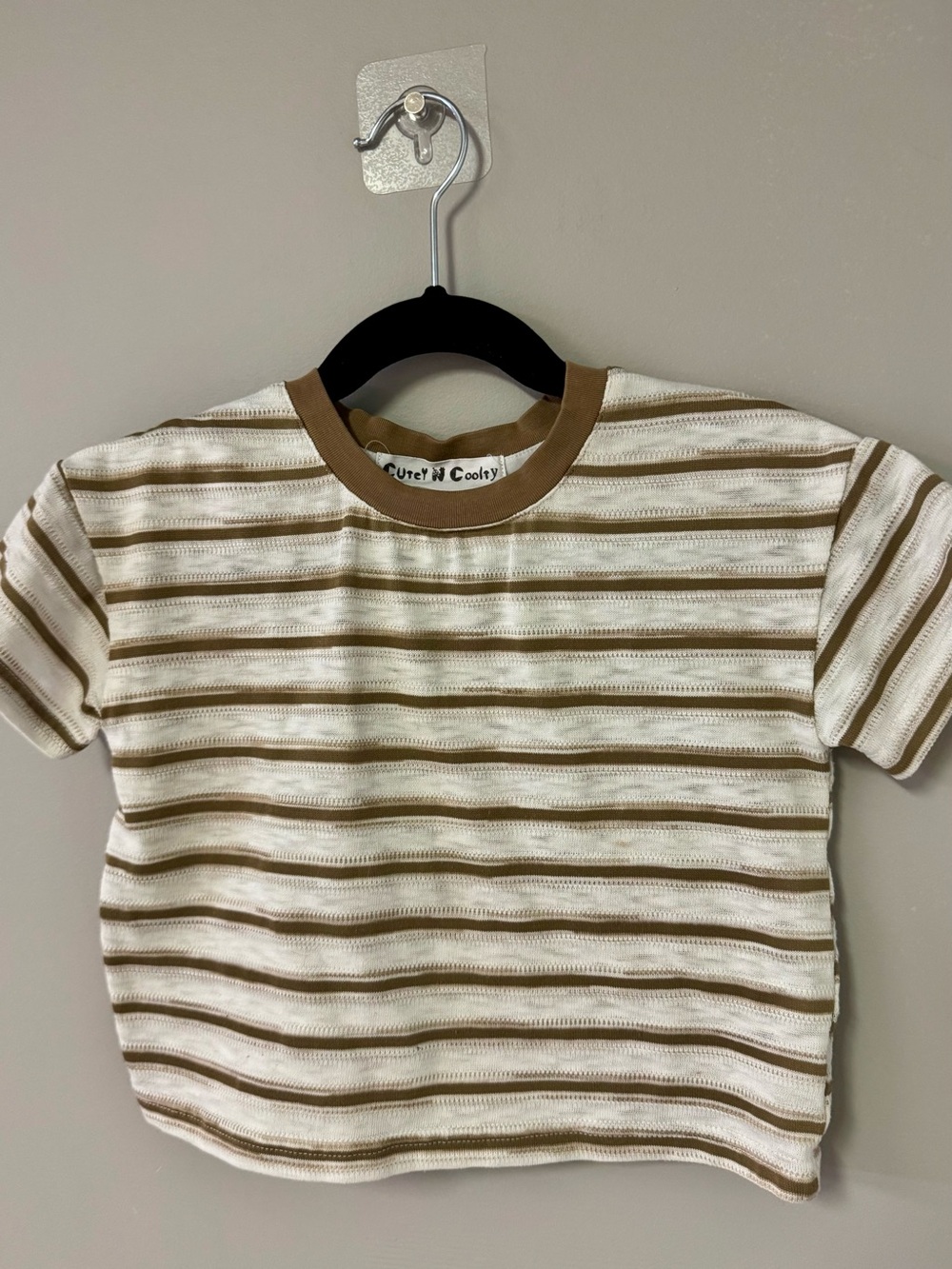 Brown & Cream Striped Short-Sleeve Tee